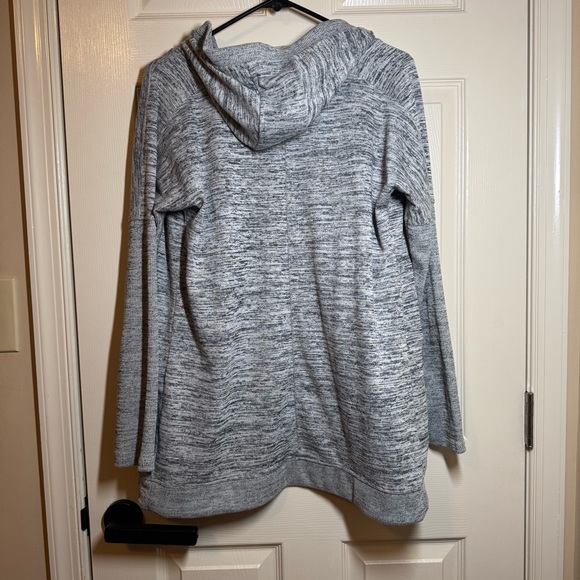 ATHLETA Cardigan Womens Medium Hooded Blissful Open Front Wrap Heather Grey - Picture 2 of 4
